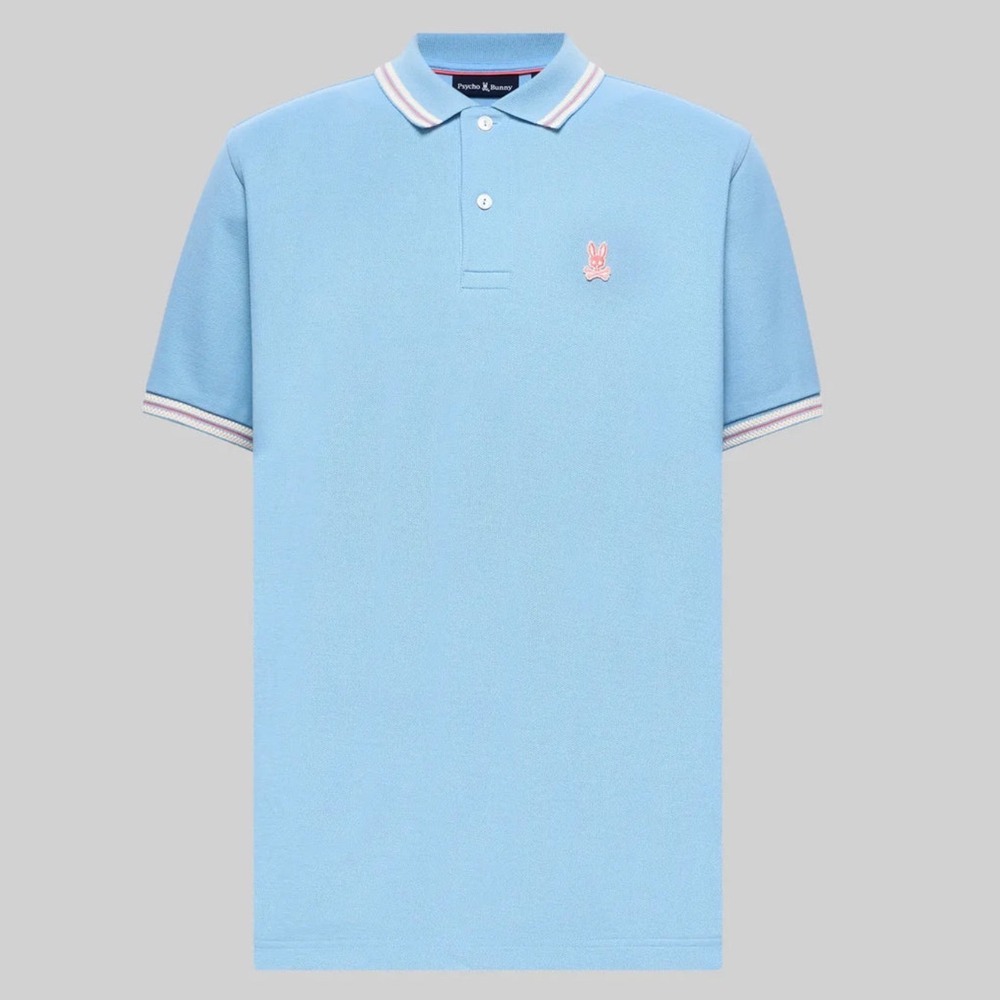 Psycho Bunny Clark Pique Polo Short Sleeve Pique Cotton Mens 2XL Blue New W Tags